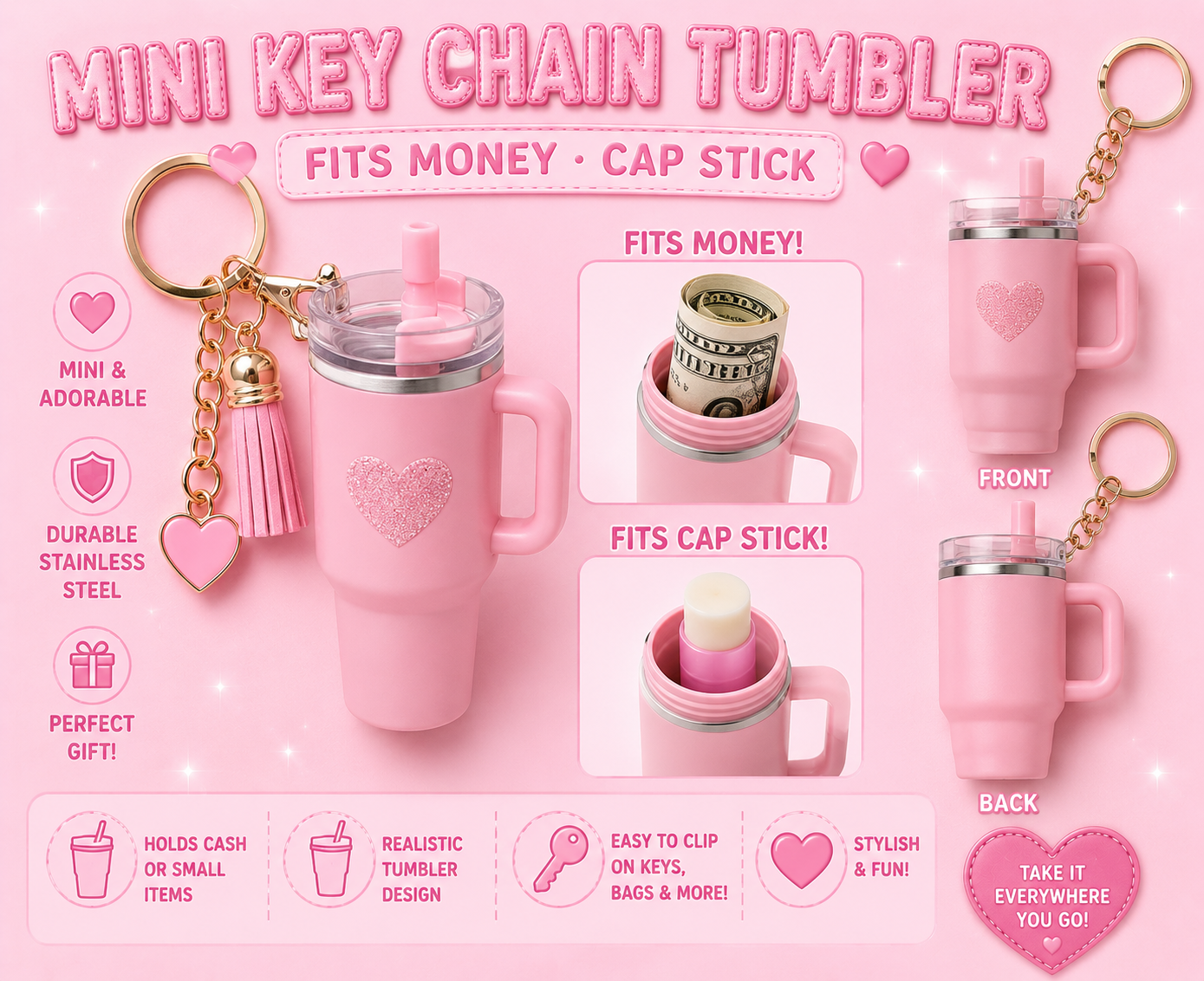 Mini key chain tumbler